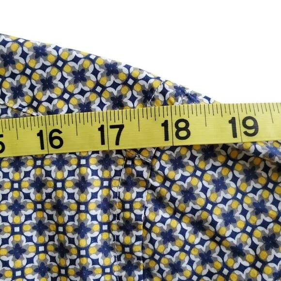 Psycho Bunny 100% Pima Cotton Geometric Printed Long Sleeve Button Down Shirt M - Picture 11 of 13